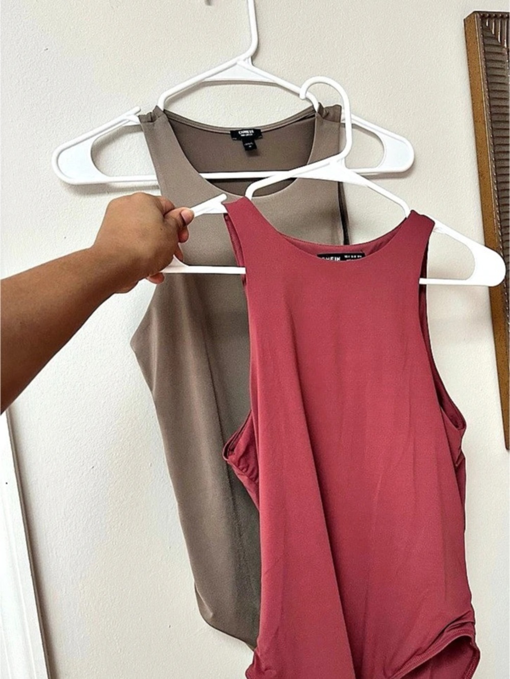 SHEIN Bodysuit Set in Pink & express Brown Size Medium both for $12